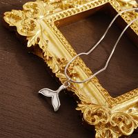304 Stainless Steel 18K Gold Plated IG Style Classic Style Commute Plating Fish Tail Shell Pendant Necklace main image 5