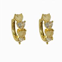 1 Pair Simple Style Classic Style Flower Plating Inlay Copper Zircon 18K Gold Plated Ear Studs main image 2