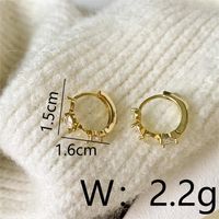 1 Pair Simple Style Classic Style Flower Plating Inlay Copper Zircon 18K Gold Plated Ear Studs sku image 1
