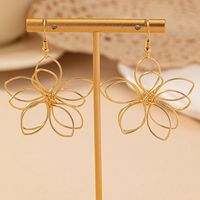 1 Pair IG Style Elegant Lady Flower Iron Drop Earrings sku image 1