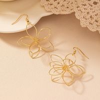 1 Pair IG Style Elegant Lady Flower Iron Drop Earrings main image 3