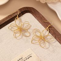 1 Pair IG Style Elegant Lady Flower Iron Drop Earrings main image 5