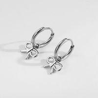 1 Pair Cute Simple Style Classic Style Bow Knot Hollow Out 304 Stainless Steel 14K Gold Plated Drop Earrings Ear Studs main image 4