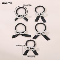 Women's Fairy Style Cute Bow Knot Artificial Pearl Cloth Elastic Band Hair Tie main image 5