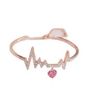 Copper Simple Style Classic Style Inlay Electrocardiogram Zircon Bangle main image 5