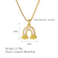 304 Stainless Steel 18K Gold Plated IG Style Cute Plating Inlay Rainbow Shell Pendant Necklace main image 2