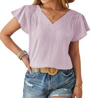 Women's T-shirt Short Sleeve T-Shirts Sequins Simple Style Solid Color main image 4