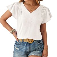 Women's T-shirt Short Sleeve T-Shirts Sequins Simple Style Solid Color main image 5