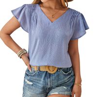 Women's T-shirt Short Sleeve T-Shirts Sequins Simple Style Solid Color main image 2