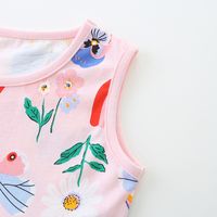 Cute Cartoon Rainbow Flower Printing Cotton Girls Dresses main image 5