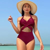 Women's Vacation Solid Color 1 Piece One Piece Swimwear main image 2