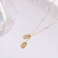 Titanium Steel Gold Plated Simple Style Plating Number Pendant Necklace main image 2