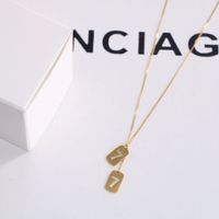 Titan Stahl Vergoldet Einfacher Stil Überzug Anzahl Halskette Mit Anhänger main image 3
