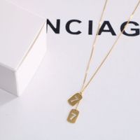 Titanium Steel Gold Plated Simple Style Plating Number Pendant Necklace main image 3