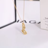 Titan Stahl Vergoldet Einfacher Stil Überzug Anzahl Halskette Mit Anhänger sku image 1