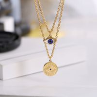 Titanium Steel Gold Plated Simple Style Classic Style Plating Geometric Layered Necklaces main image 1