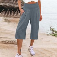 Women's Daily Simple Style Solid Color Calf-Length Casual Pants main image 2