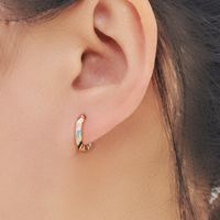 1 Pair Casual Simple Style Commute Circle Round Painted Enamel Copper Earrings main image 3
