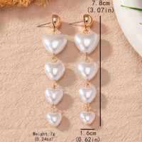 1 Pair Elegant Lady Modern Style Heart Shape Plastic Iron Drop Earrings main image 2