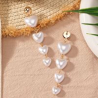 1 Pair Elegant Lady Modern Style Heart Shape Plastic Iron Drop Earrings main image 4