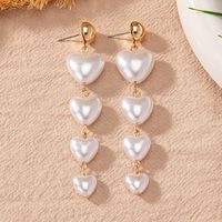 1 Pair Elegant Lady Modern Style Heart Shape Plastic Iron Drop Earrings main image 6