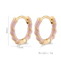 1 Pair Casual Simple Style Commute Circle Round Painted Enamel Copper Gold Plated Earrings main image 2