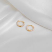 1 Pair Casual Simple Style Commute Circle Round Painted Enamel Copper Gold Plated Earrings main image 6