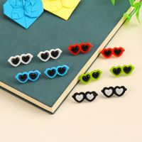1 Pair Simple Style Cool Style Glasses Plastic Resin Ear Studs main image 1