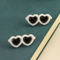 1 Pair Simple Style Cool Style Glasses Plastic Resin Ear Studs main image 2