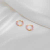 1 Pair Casual Simple Style Commute Circle Round Painted Enamel Copper Gold Plated Earrings sku image 4