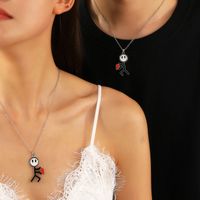 Casual Simple Style Heart Shape Zinc Alloy Couple Pendant Necklace main image 3
