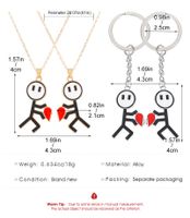 Lässig Einfacher Stil Herzform Zinklegierung Paar Halskette Mit Anhänger main image 2