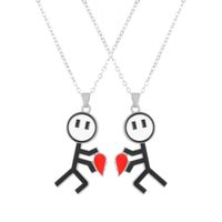 Lässig Einfacher Stil Herzform Zinklegierung Paar Halskette Mit Anhänger sku image 1