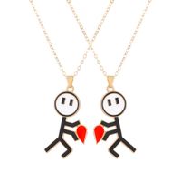 Casual Simple Style Heart Shape Zinc Alloy Couple Pendant Necklace sku image 2