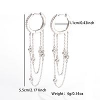 1 Pair Elegant Circle Round Plating Inlay Sterling Silver Zircon White Gold Plated Drop Earrings main image 2
