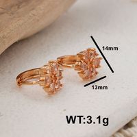 1 Pair Shiny Color Block Plating Inlay Copper Zircon Rose Gold Plated Ear Studs main image 8