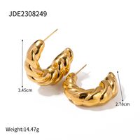 1 Pair Simple Style Classic Style Twist Plating 304 Stainless Steel 18K Gold Plated Ear Studs sku image 1