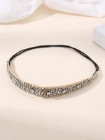 Women's Simple Style Classic Style Solid Color Artificial Pearl Cloth Rhinestone Elastic Band Hair Band sku image 1