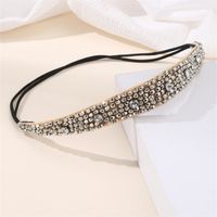 Women's Simple Style Classic Style Solid Color Artificial Pearl Cloth Rhinestone Elastic Band Hair Band main image 2