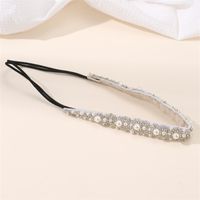 Women's Simple Style Classic Style Solid Color Artificial Pearl Cloth Rhinestone Elastic Band Hair Band main image 5