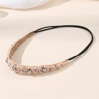 Women's Simple Style Classic Style Solid Color Artificial Pearl Cloth Rhinestone Elastic Band Hair Band main image 8