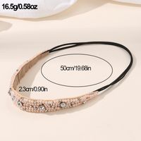 Women's Simple Style Classic Style Solid Color Artificial Pearl Cloth Rhinestone Elastic Band Hair Band main image 4