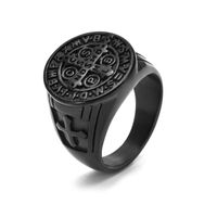 Hip-Hop Retro Solid Color Steel Men's Rings sku image 20