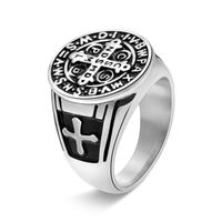 Hip-Hop Retro Solid Color Steel Men's Rings main image 7