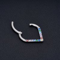 1 Piece Nose Rings & Studs Simple Style Classic Style Solid Color Titanium Alloy Plating Inlay Zircon 18K Gold Plated Nose Rings & Studs main image 2