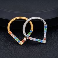 1 Piece Nose Rings & Studs Simple Style Classic Style Solid Color Titanium Alloy Plating Inlay Zircon 18K Gold Plated Nose Rings & Studs main image 1