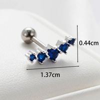 1 Piece Casual Simple Style Rhombus Fish Tail Inlay Copper Zircon Ear Studs main image 4