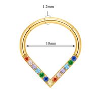 1 Piece Nose Rings & Studs Simple Style Classic Style Solid Color Titanium Alloy Plating Inlay Zircon 18K Gold Plated Nose Rings & Studs sku image 4