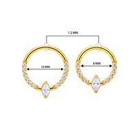 1 Piece Nose Rings & Studs Simple Style Classic Style Color Block Titanium Alloy Plating Inlay Zircon 18K Gold Plated Nose Rings & Studs main image 7