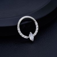 1 Piece Nose Rings & Studs Simple Style Classic Style Color Block Titanium Alloy Plating Inlay Zircon 18K Gold Plated Nose Rings & Studs main image 2